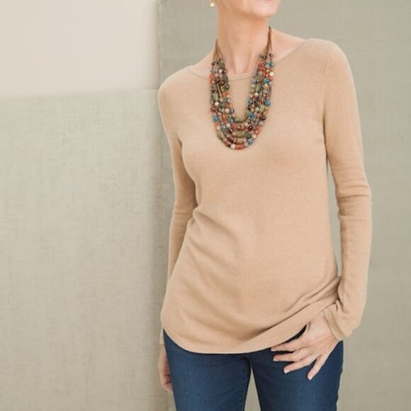 NWT Chico's Sparkly Sweater Sz1/Med - Picture 1 of 5